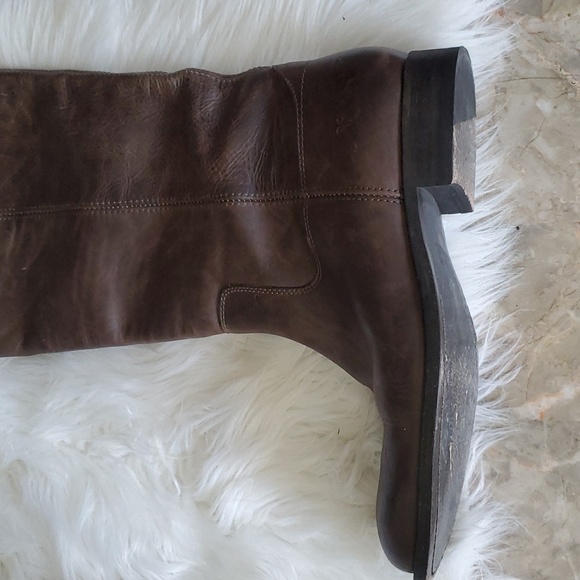 Frye Melissa button 2 pullon brown riding leather boots size 8.5 - Picture 15 of 16